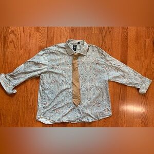 Stacy Adam’s, men’s long sleeve, button down, dress shirt paisley.